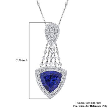Chairman's Vault Collection - zertifiziert und gepr&uuml;ft RHAPSODY AAAA Tansanit und VS-EF Diamant 45cm Anh&auml;nger-Halskette in 950 Platin - 22,15 ct.