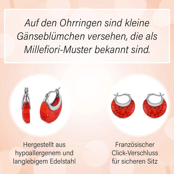 4er-Set Huggie-Ohrringe im Murano-Stil image number 29