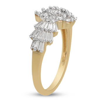 LUXORO SGL zertifizierter I1 G-H Diamant Ballerina-Ring in 585 Gold - 1 ct.