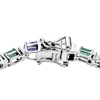 D'Joy AA Tansanit, Kagem sambisches Smaragd, Rubin und Moissanit 16,5cm Armband - 2,92 ct.