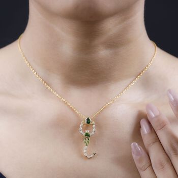 GP Creature Kollektion- Chromdiopsid, Zirkon und Saphir-Anh&auml;nger mit Kette - 1,12 ct.