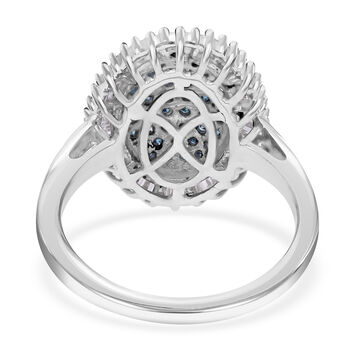 Diamantring mit blauen und wei&szlig;en Diamanten, 1 ct.