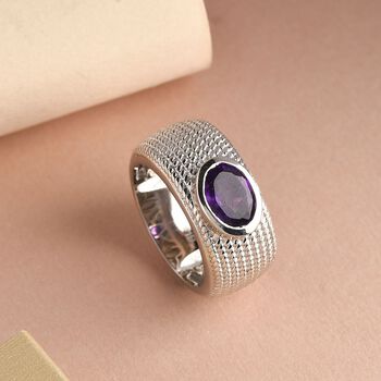 Afrikanischer Amethyst-Solit&auml;r-Ring in Silberton, 0,94 ct.