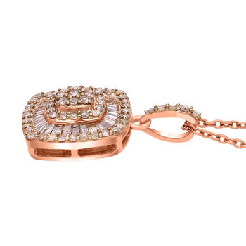 Nat&uuml;rlicher Champagner Diamant-Anh&auml;nger mit 50cm Kette - 0,50 ct.