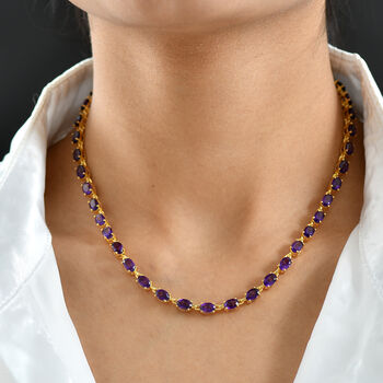 EVER TRUE Afrikanischer Amethyst Halskette ca. 45 cm Nickelfreies Messing ca. 23.52 ct