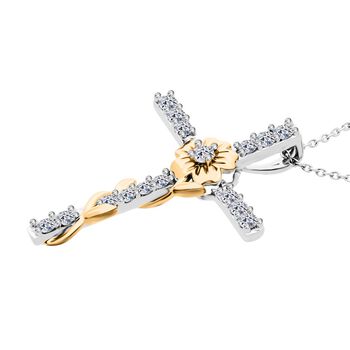 LUXURIANT SI-GH Labor Diamant zweifarbiger Anh&auml;nger mit 50cm Kette - 0,51 ct.