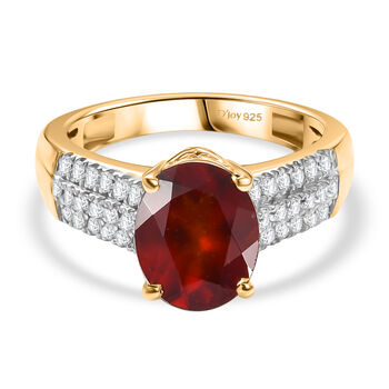 D'Joy AAA Hessonit Granat und Zirkon Ring - 3,46 ct.