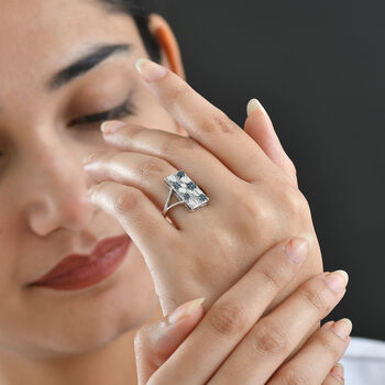 GP Italienische Garten Kollektion - Kanchanaburi Blauer Saphir, Blauer Diamant Ring 925 Silber rhodiniert (Gr&ouml;&szlig;e 18.00) ca. 0.25 ct