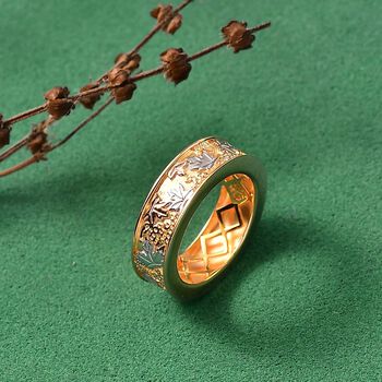 GP Italienische Garten Kollektion - Tricolor Ring 925 Silber Rhodiniert und 750 Gelbgold Vermeil (Gr&ouml;&szlig;e 17.00)