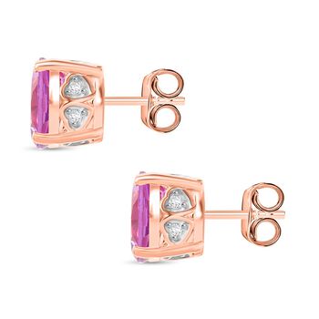 D&rsquo;Joy AA Rose De France Amethyst und Zirkon Ohrringe - 5,54 ct.