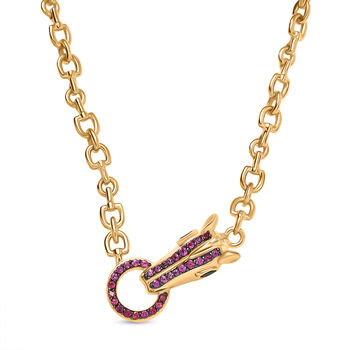 GP Trionfo Kollektion- Rhodolith Granat, schwarze Spinell und blaue Saphir 50cm Halskette - 1 ct.